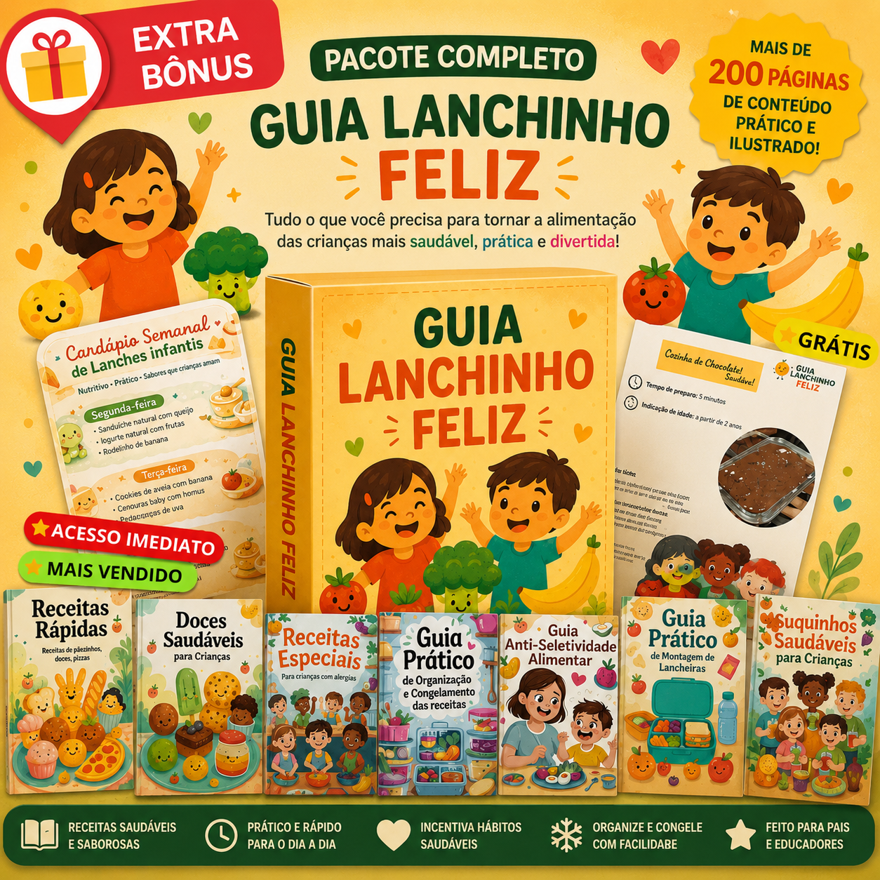Pacote Completo — Guia Lanchinho Feliz com 7 bônus